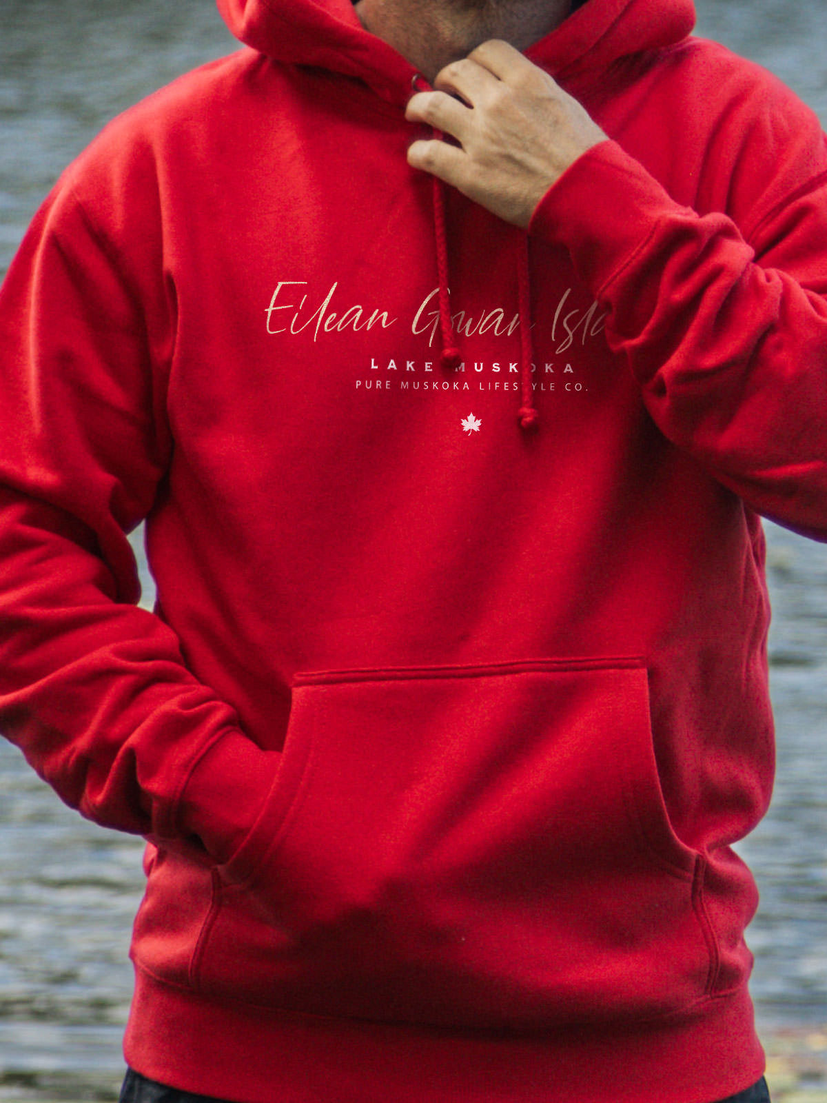 Eilean Gowan Island Hoodie - Red - Male Model