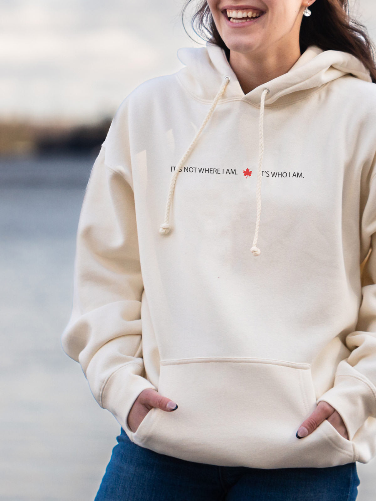 IWIA Hoodie - Bone - Female Model