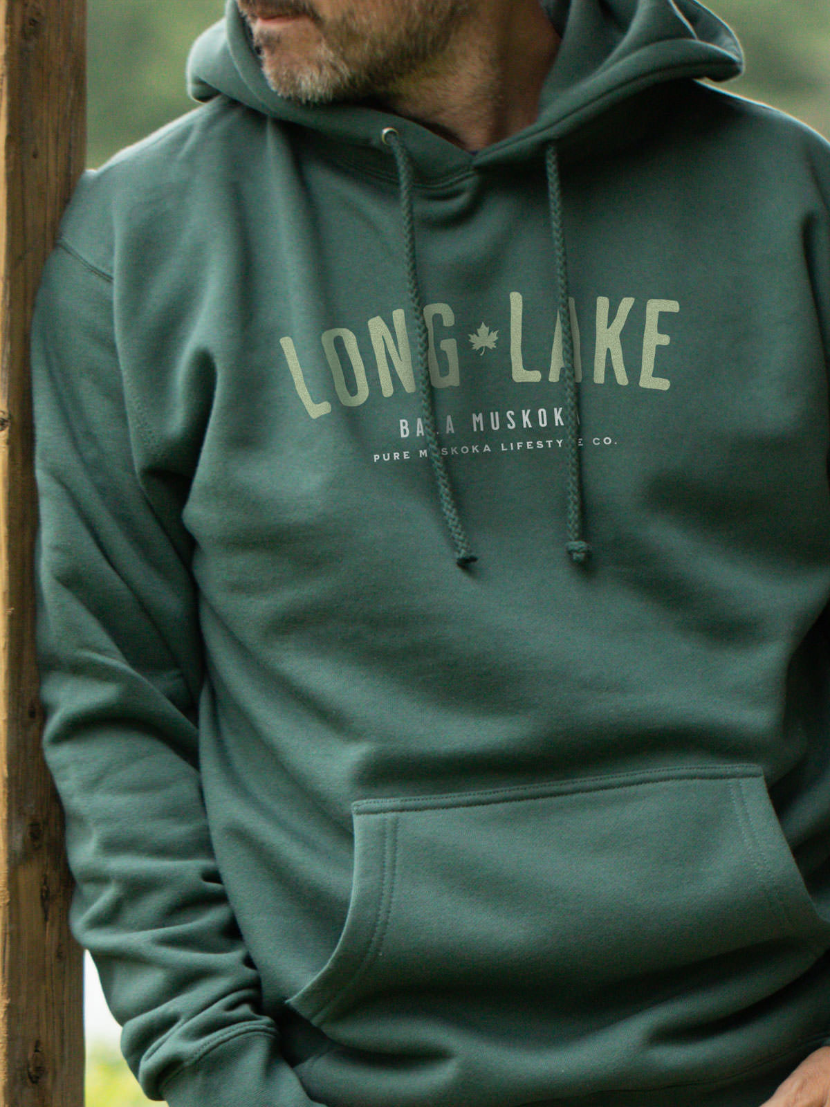 Long Lake Hoodie - Alpine Green - Male Model