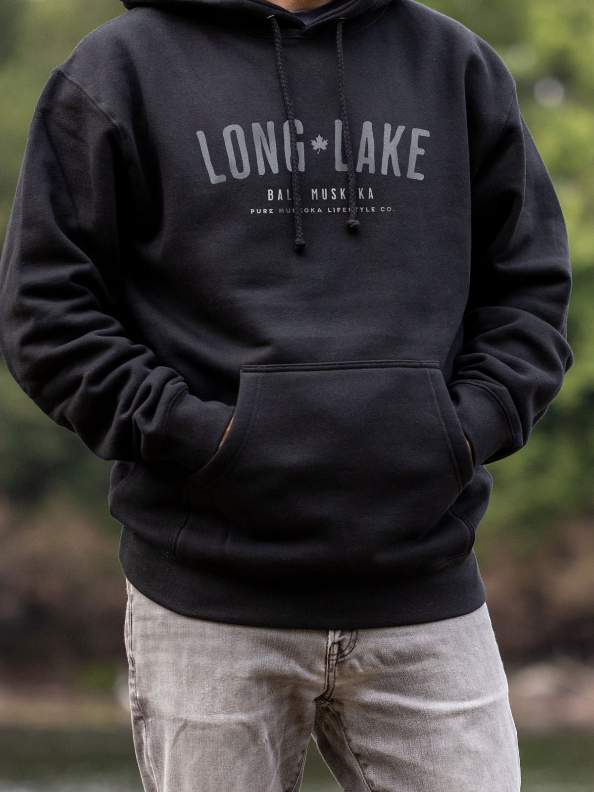 Long Lake Hoodie - Black - Male Model