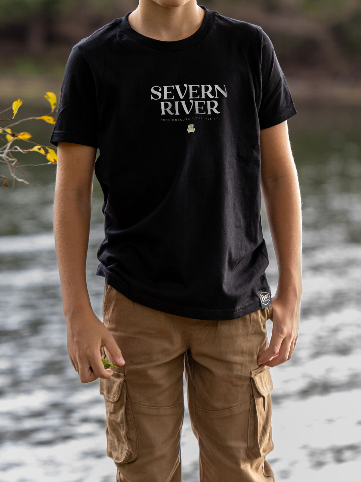 Severn River Kids T-Shirt - Black - Pure Muskoka