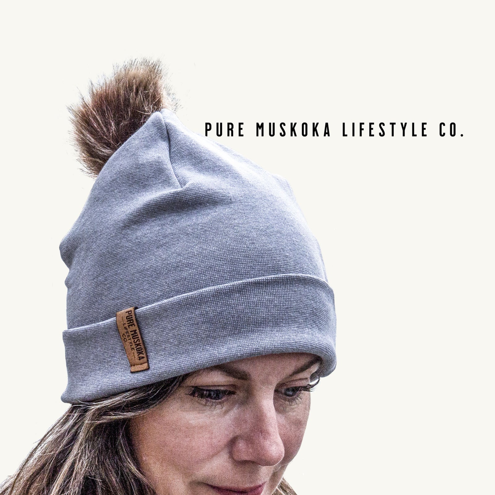 Pure Muskoka Lifestyle Toque With Pom (Grey)