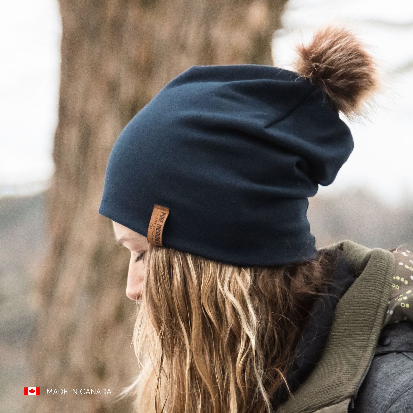 Pure Muskoka Lifestyle Toque With Pom (Navy)