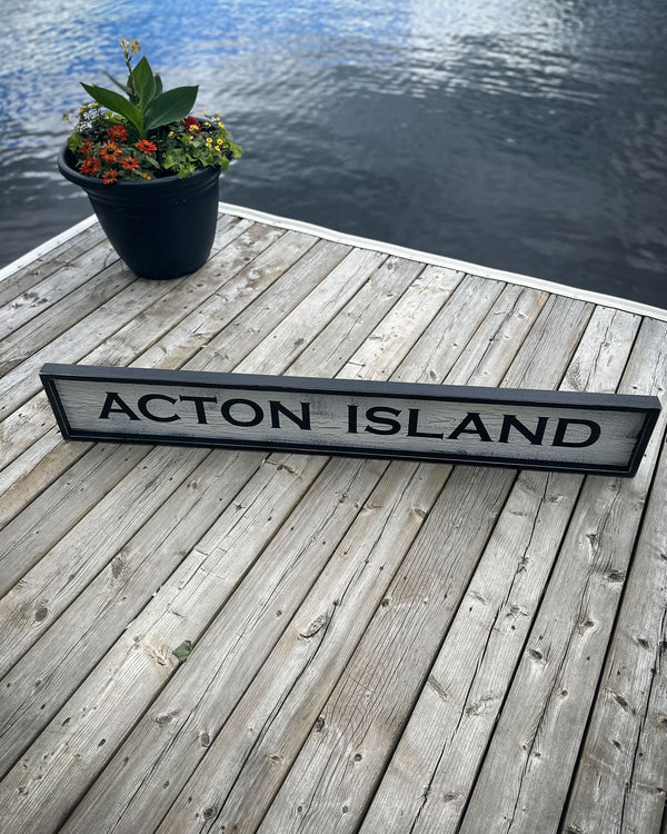 Acton Island Vintage Wooden Sign