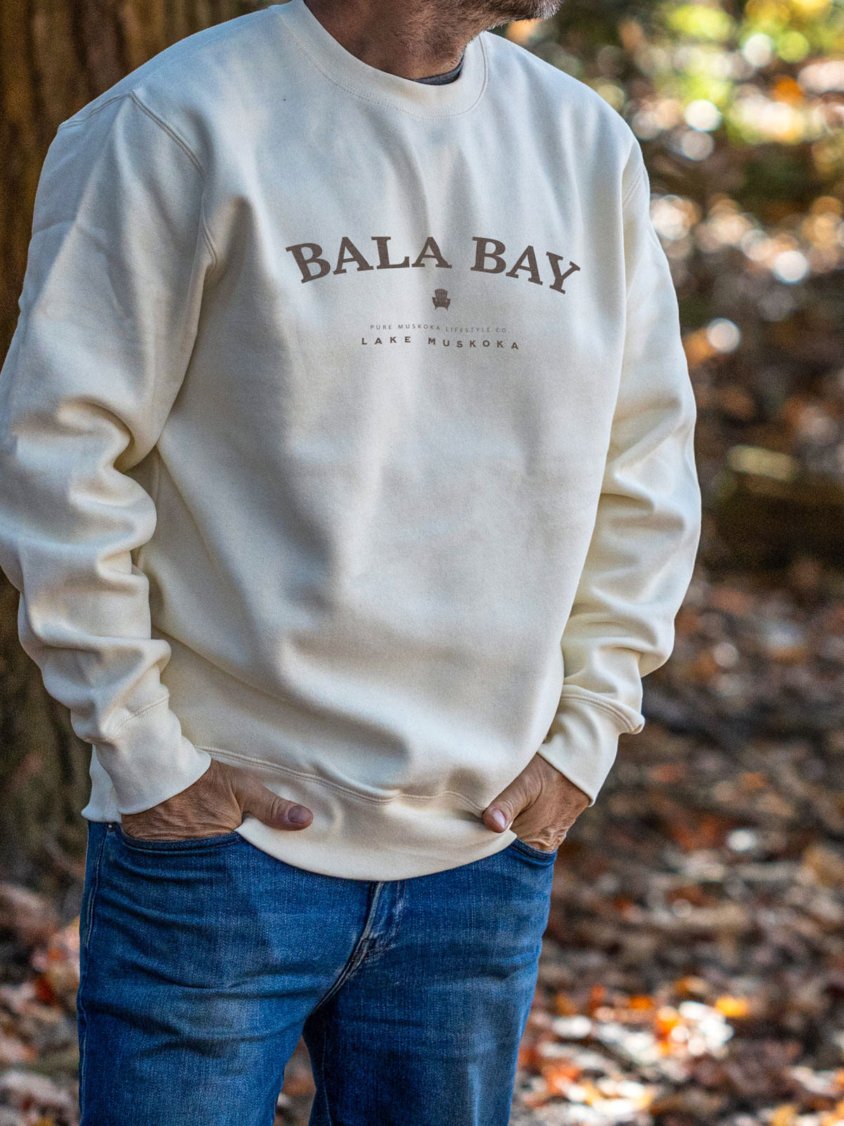 Bala Bay Crewneck - Bone - Male  Model