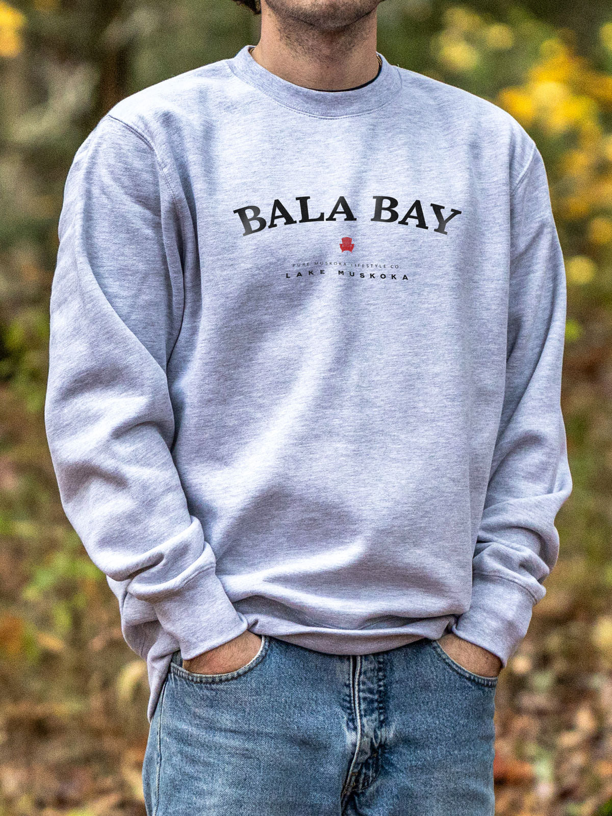 Bala Bay Crewneck - Heather Grey - Male  Model