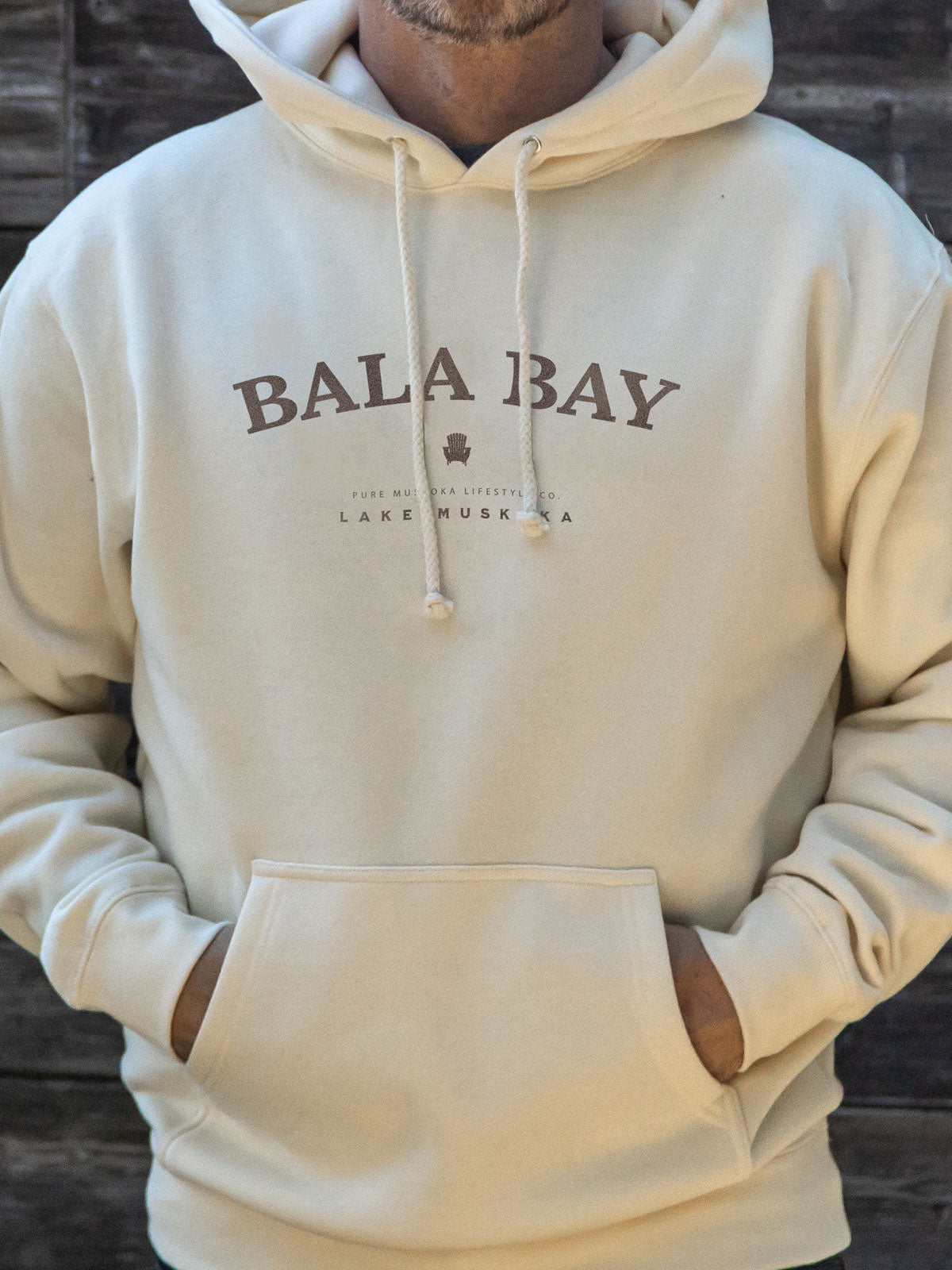 Bala Bay Hoodie - Bone - Male  Model