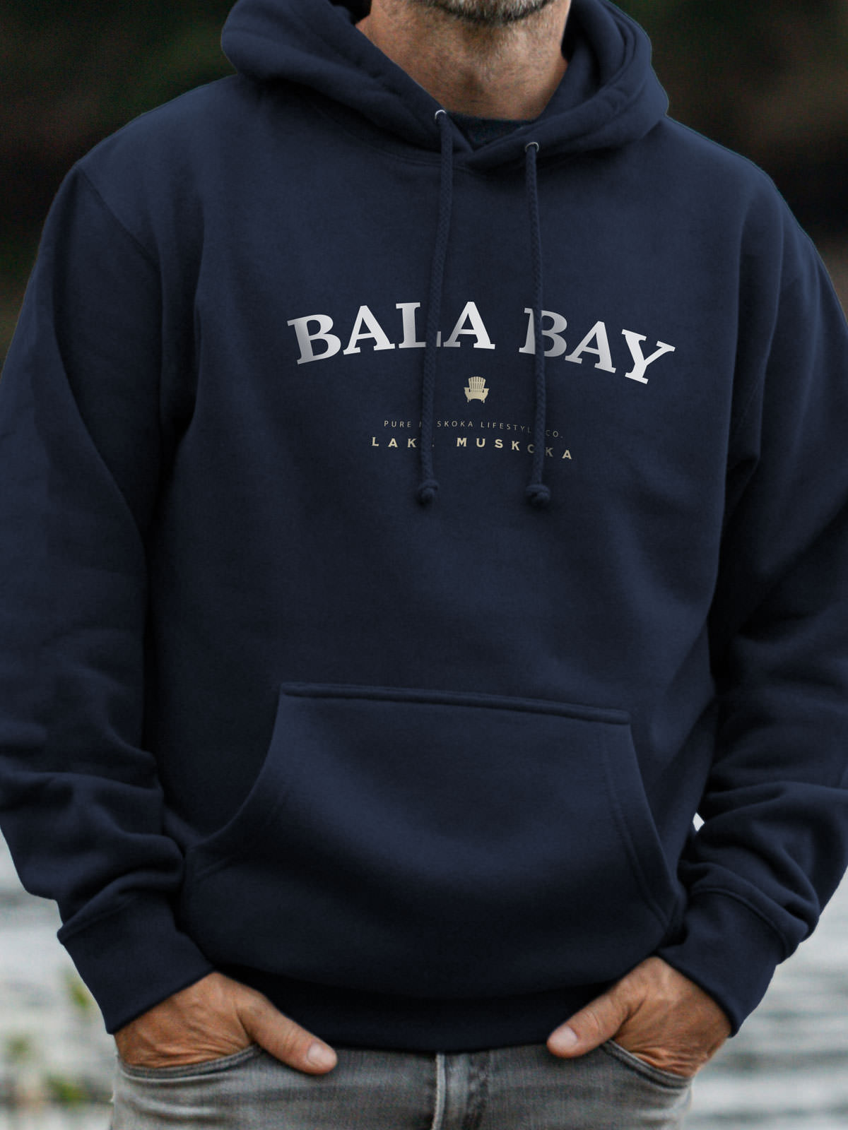 Bala Bay Hoodie - Navy - Male  Model