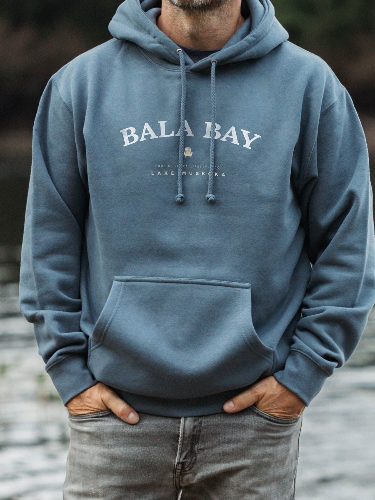 Bala Bay Hoodie - Storm Blue - Male  Model