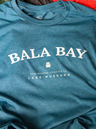 Bala Bay T-Shirt - Deep Teal - Flat Lay - Pure Muskoka