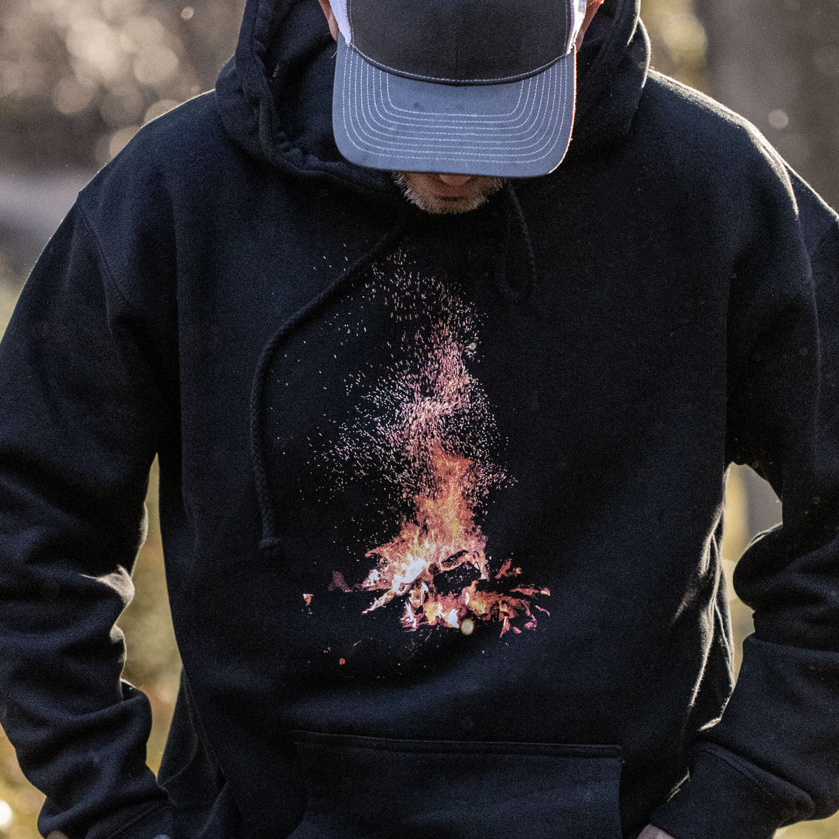 Bonfire Hoodie - Black - Male model