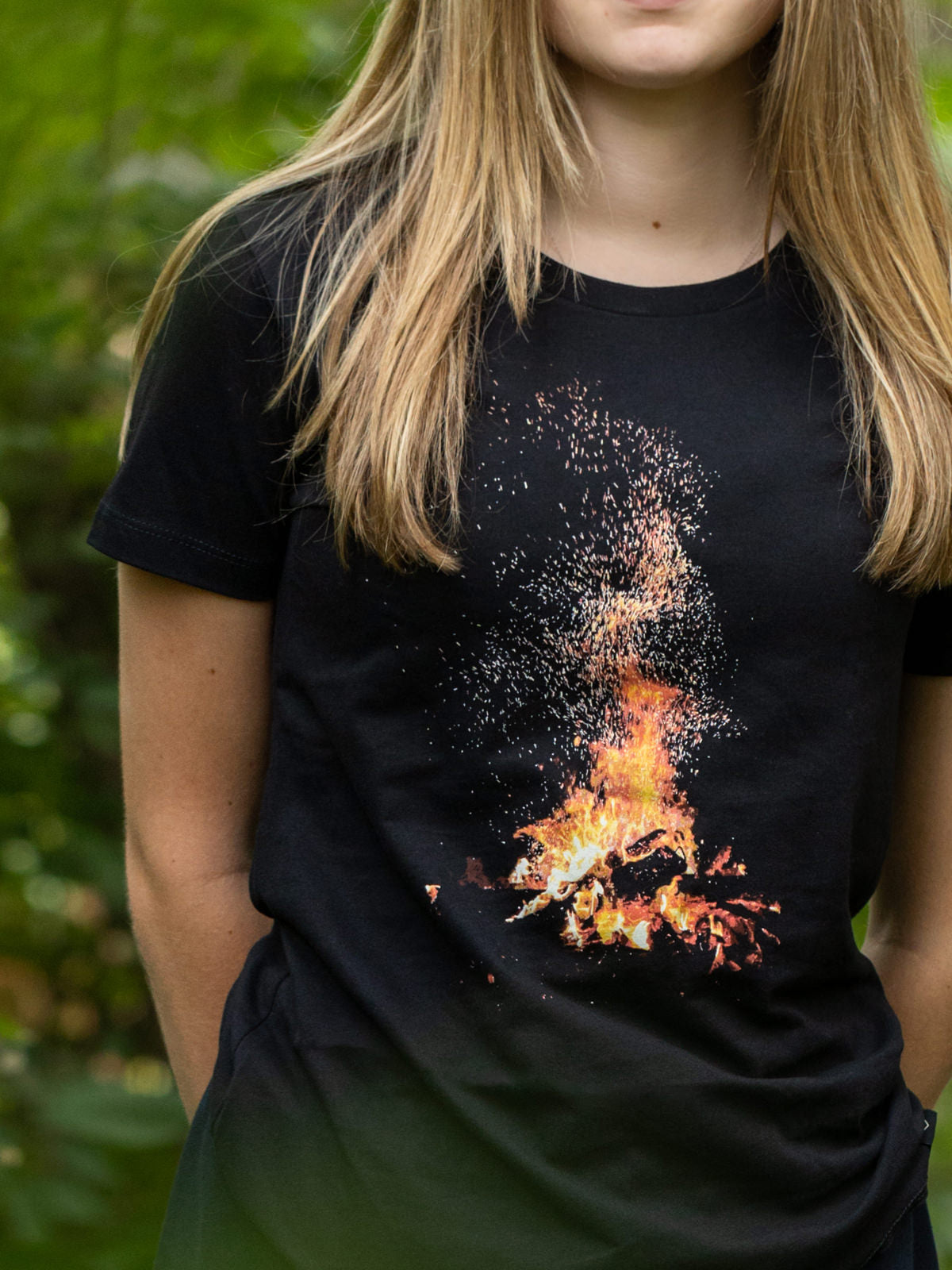Bonfire T-Shirt - Female Model - Pure Muskoka