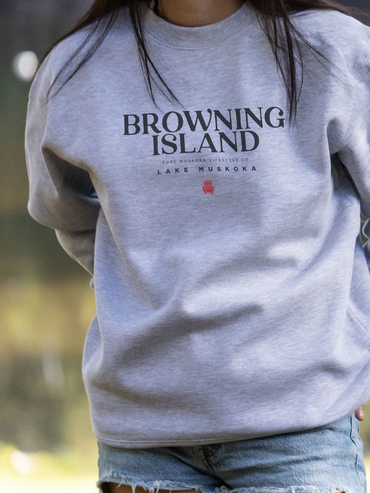 Browning Island Crewneck - Athletic Grey - Female Model