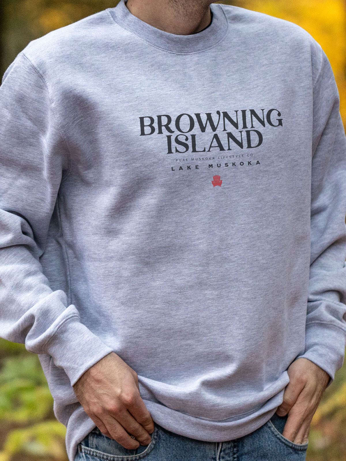 Browning Island Crewneck - Athletic Grey - Male Model