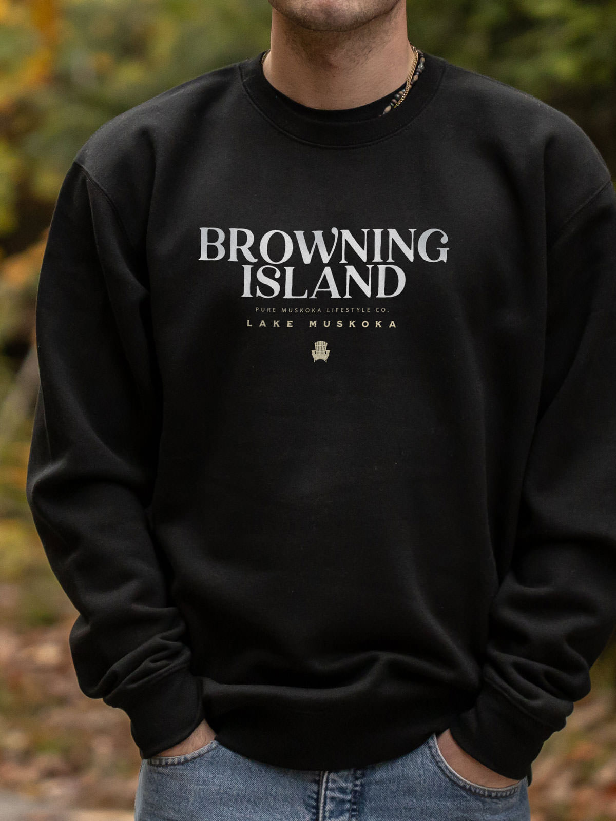 Browning Island Crewneck - Black - Male Model