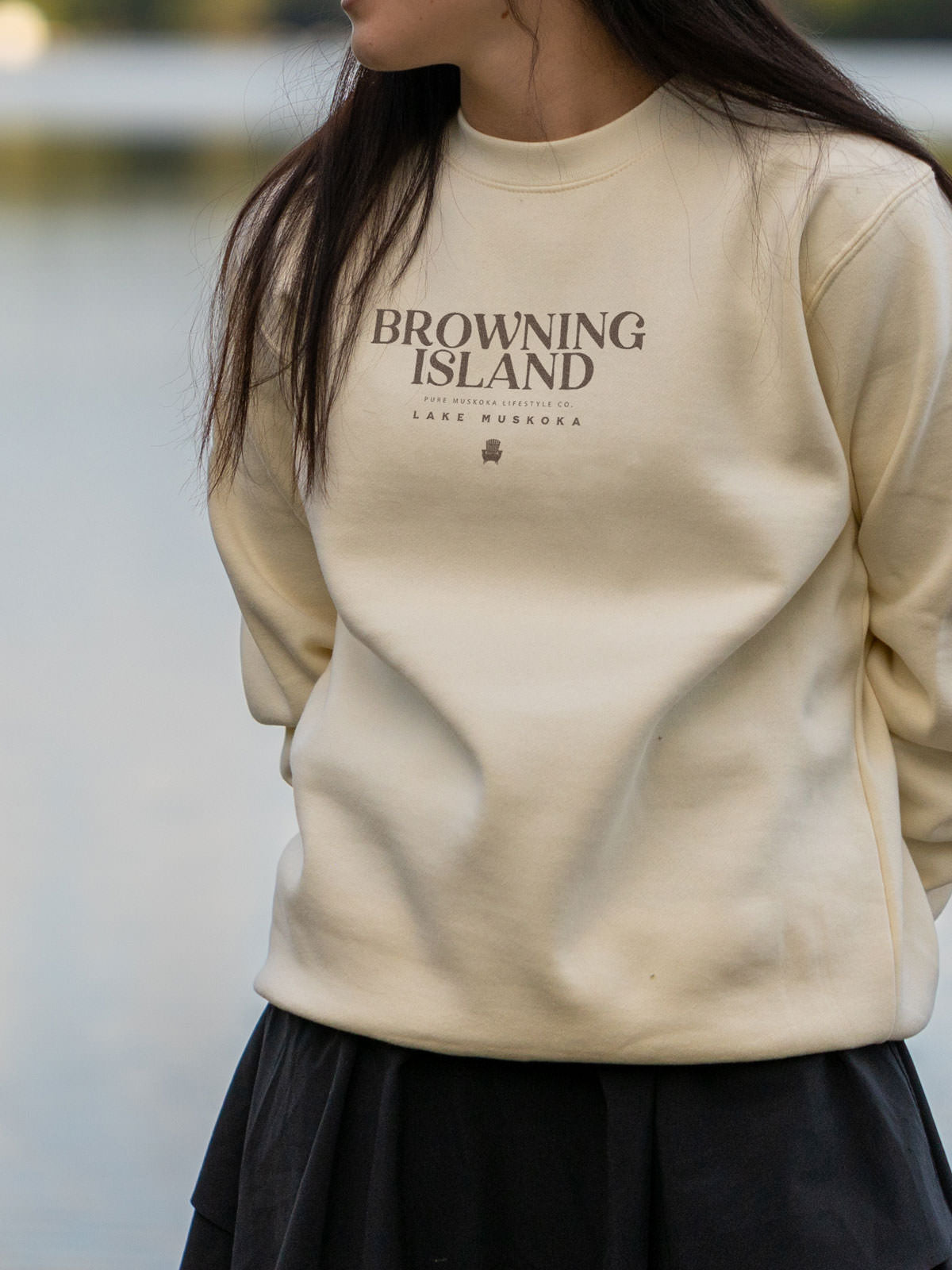 Browning Island Crewneck - Bone - Female Model