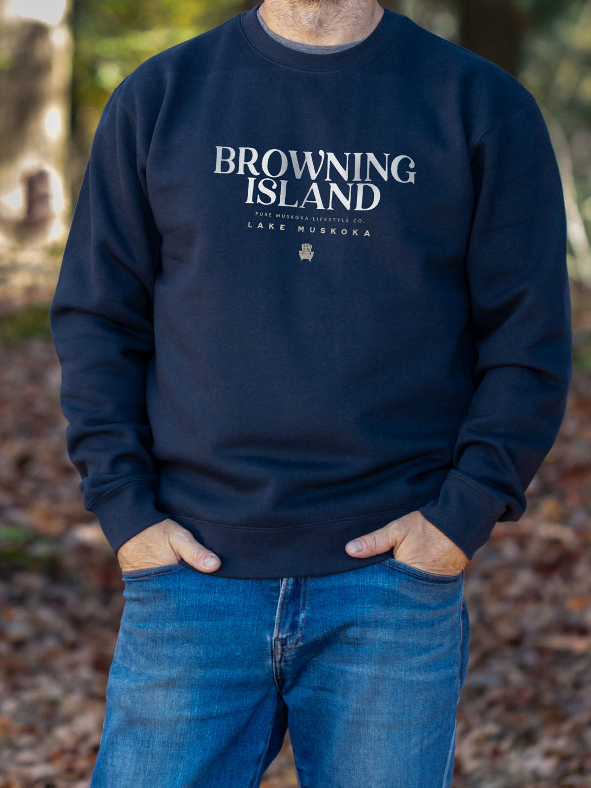 Browning Island Crewneck - Navy - Male Model