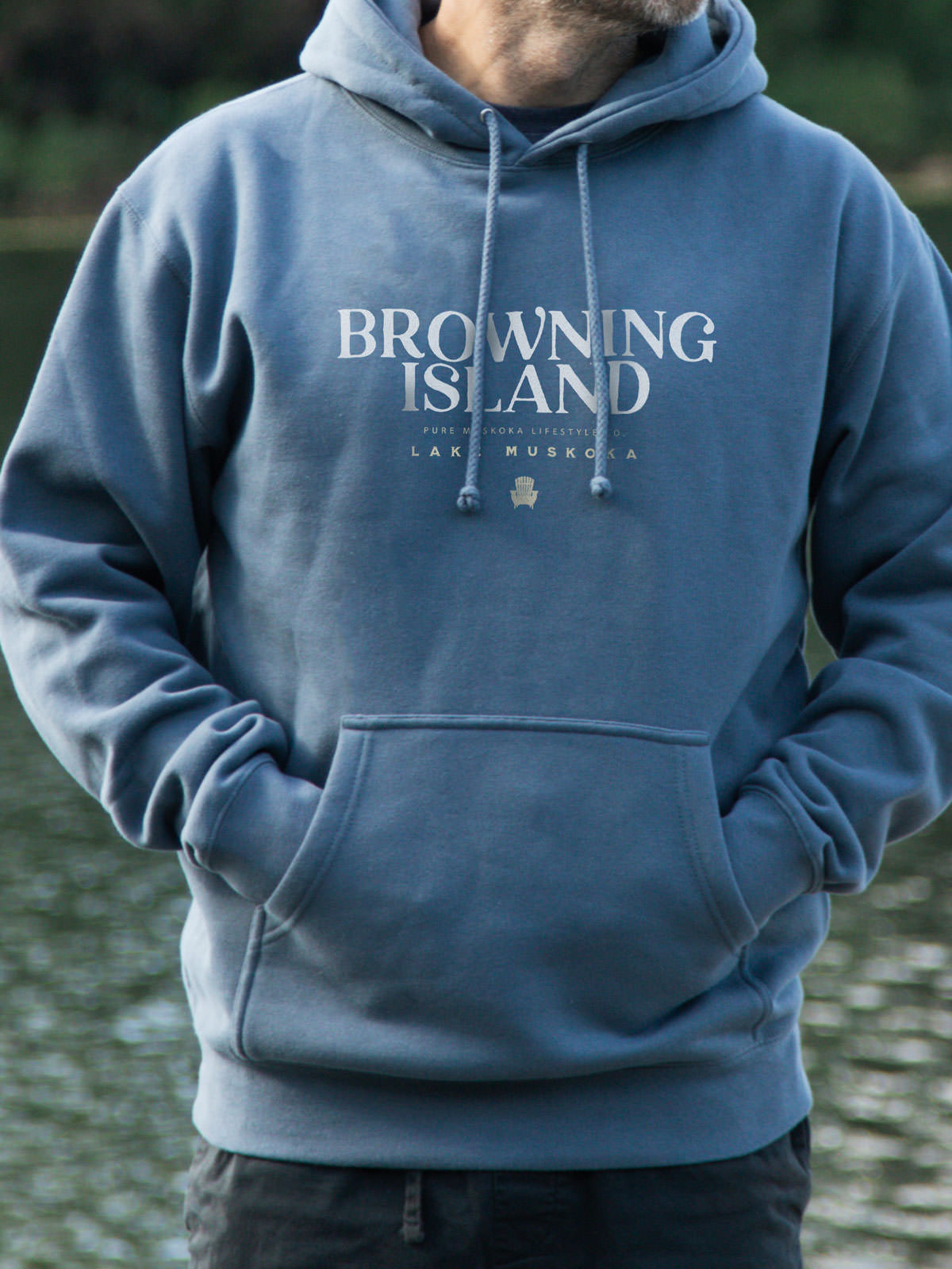 Browning Island Hoodie - Storm Blue - Male Model