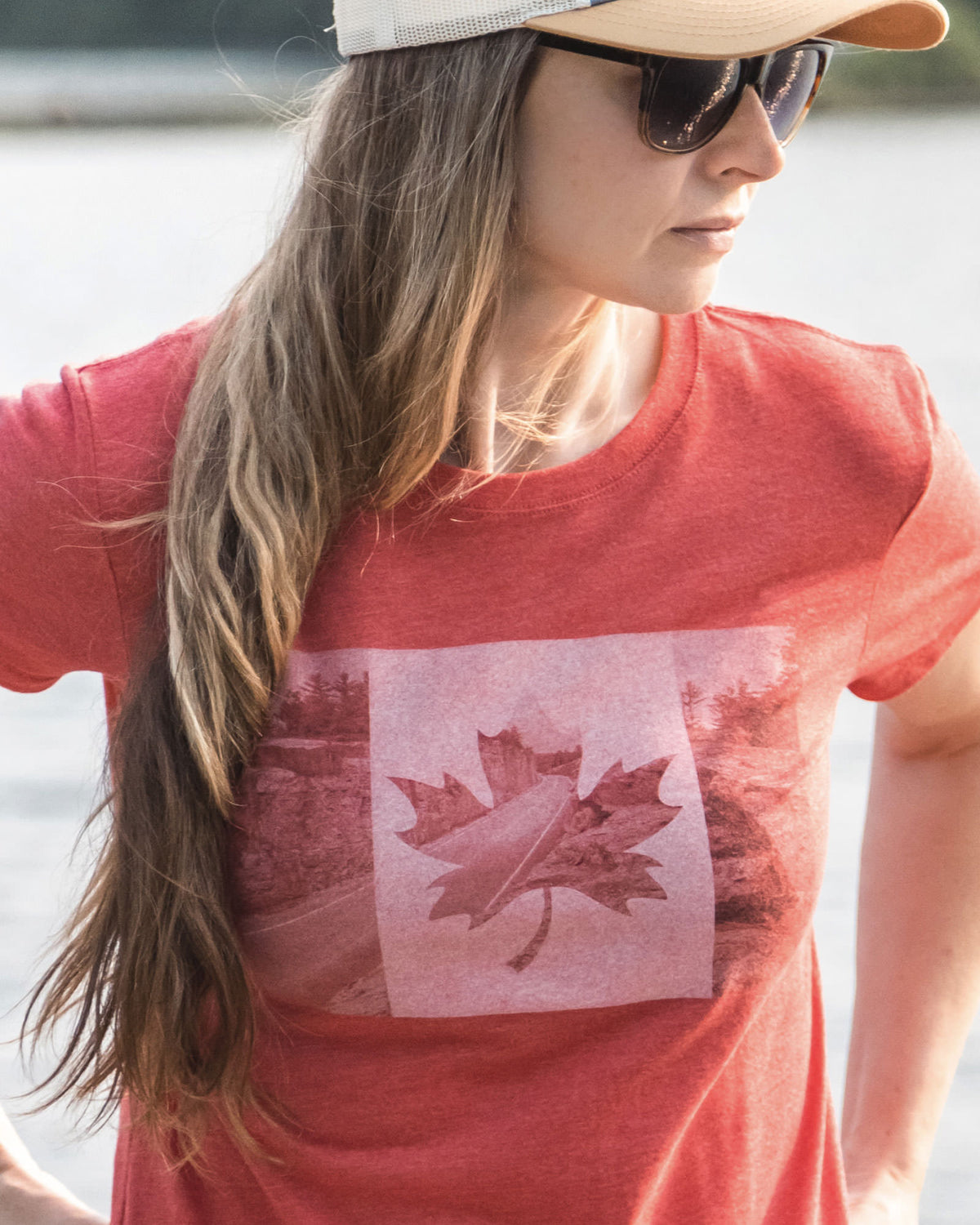 Canada Flag Tee - Female Model
