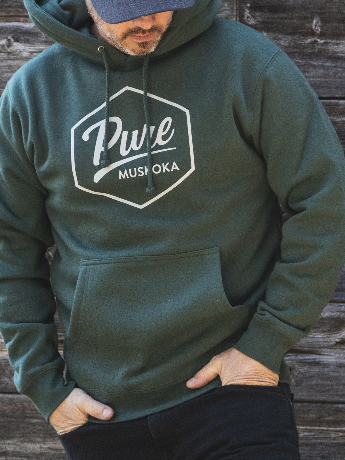 Classic Logo Hoodie - Alpine Green - Male Model