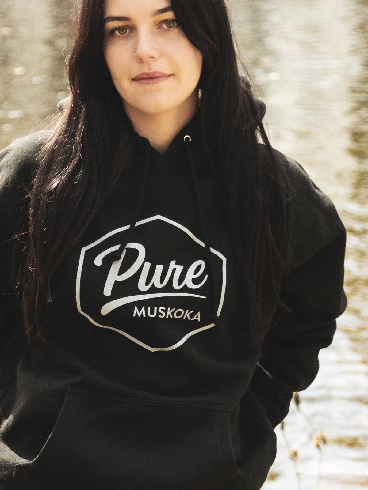 Classic Logo Hoodie - Black - Female Model