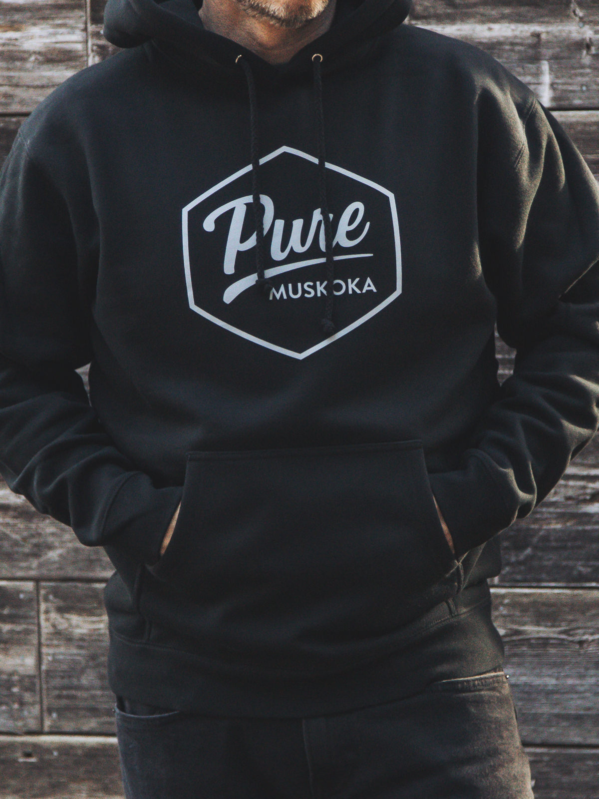 Classic Logo Hoodie - Black - Male Model