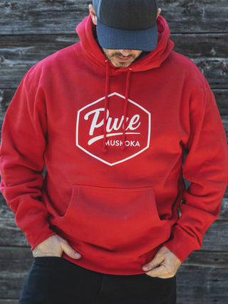 Classic Logo Hoodie - Red - Male Model