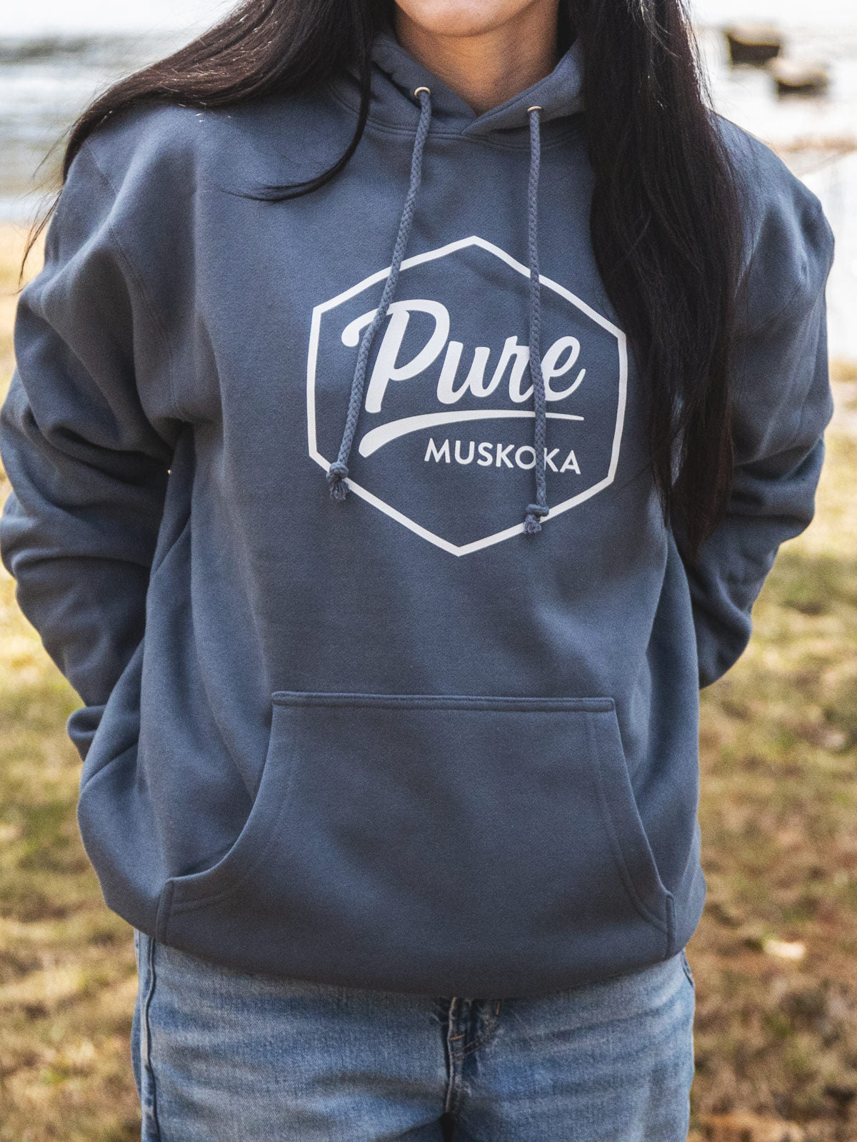 Classic Logo Hoodie - Storm Blue - Female Model