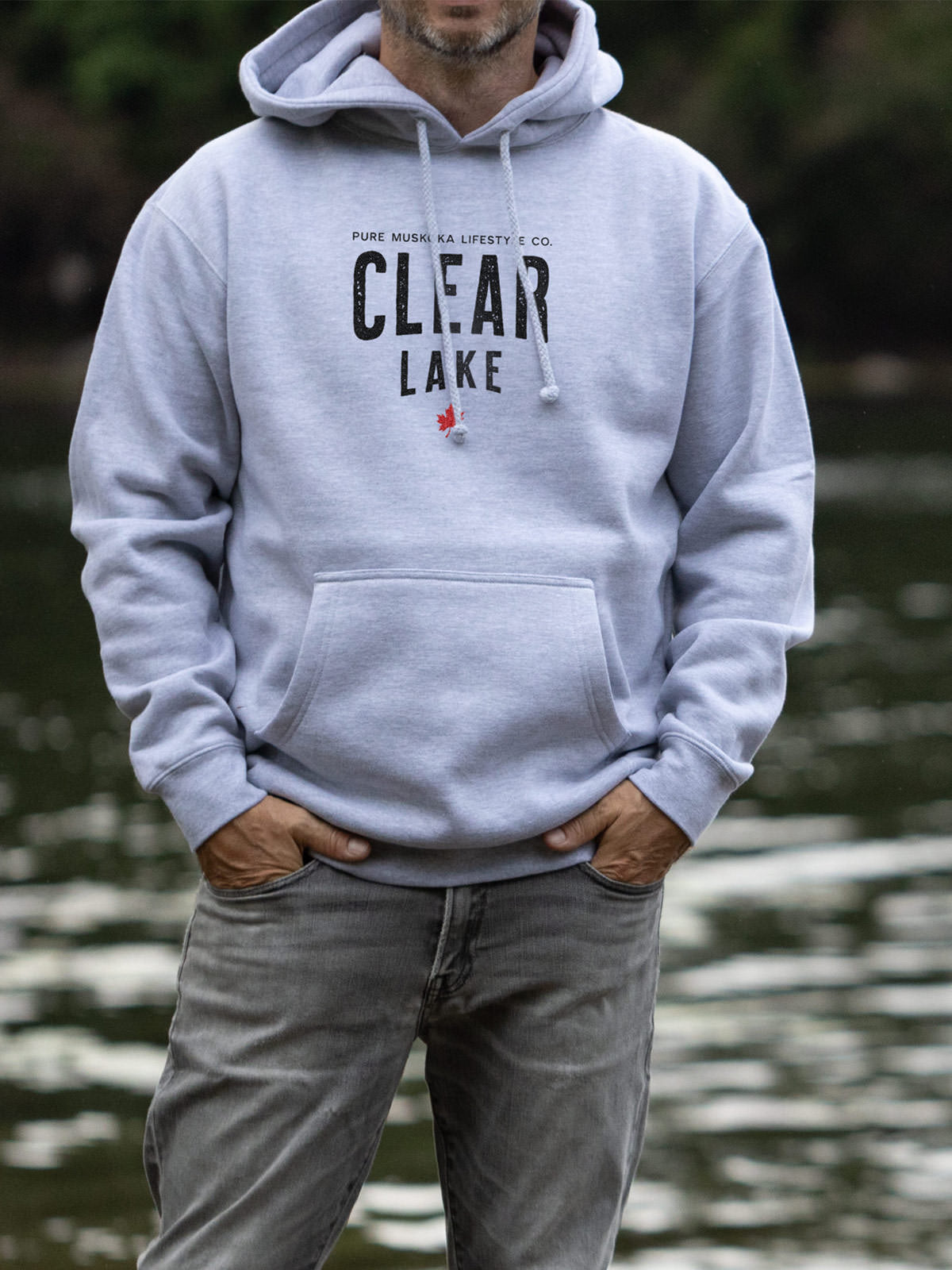 Clear Lake Hoodie - Athletic Grey  - Male Model