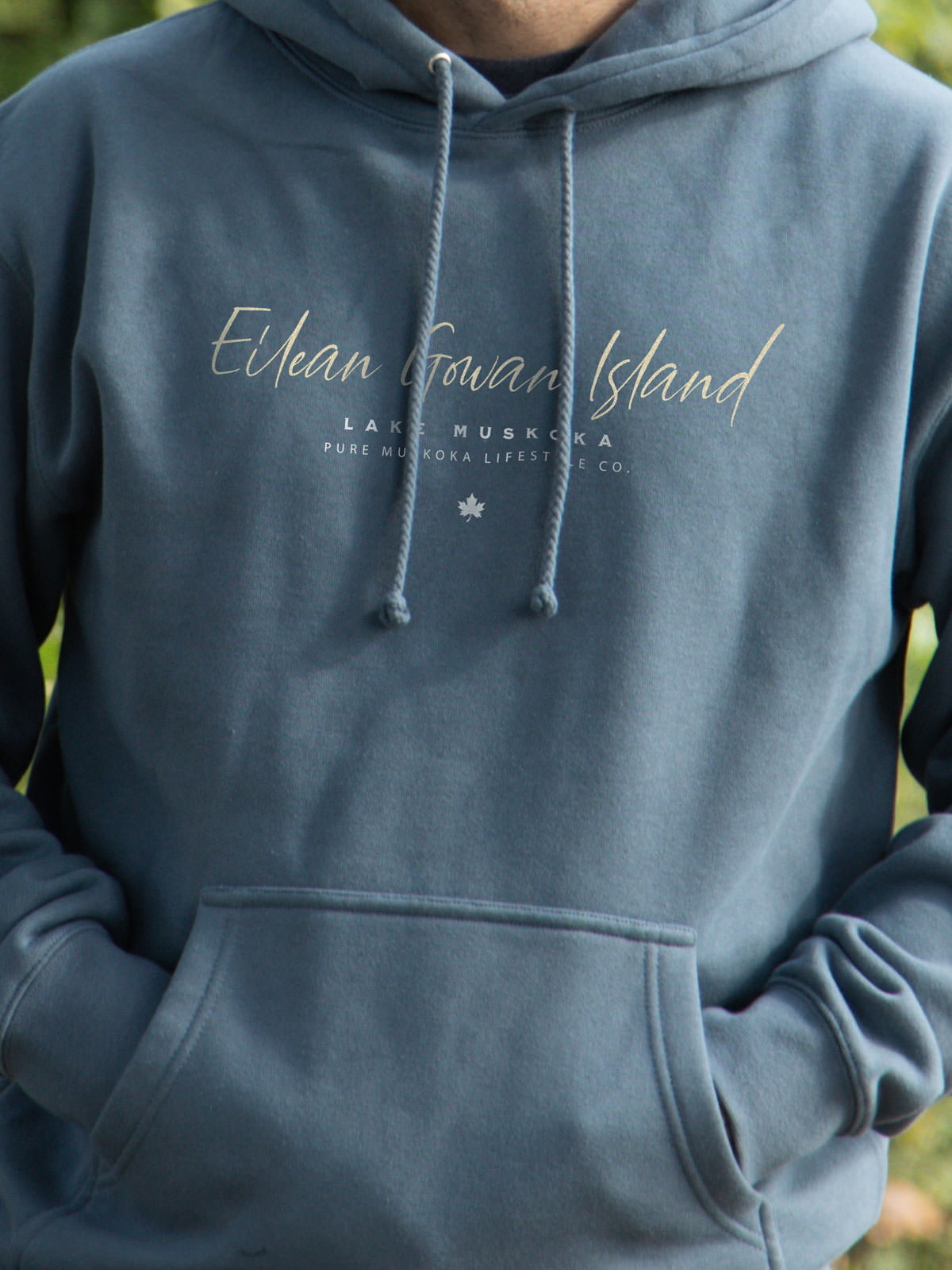 Eilean Gowan Island Hoodie - Storm Blue  - Male Model