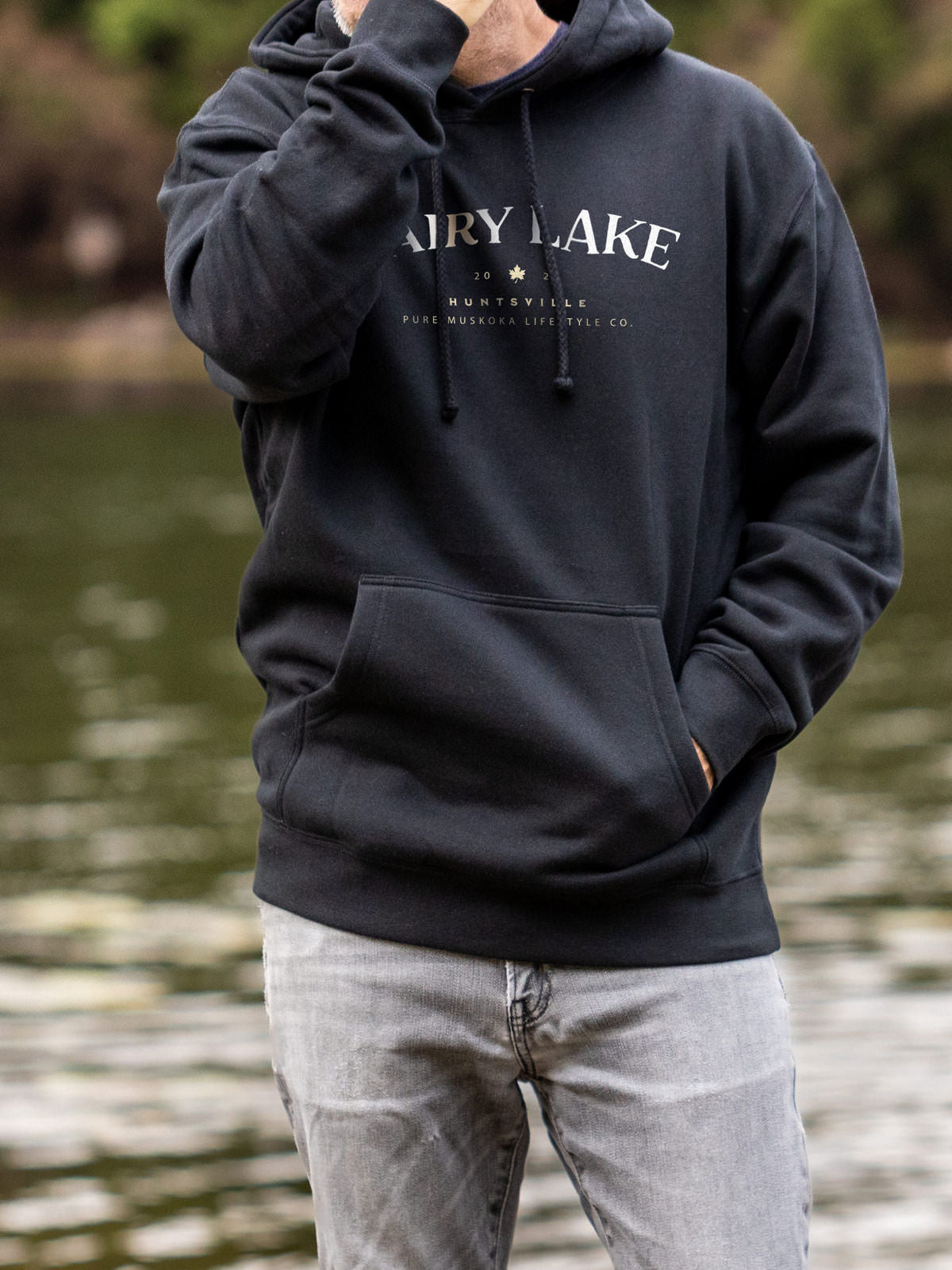 Fairy Lake Hoodie - Black  - Male Model