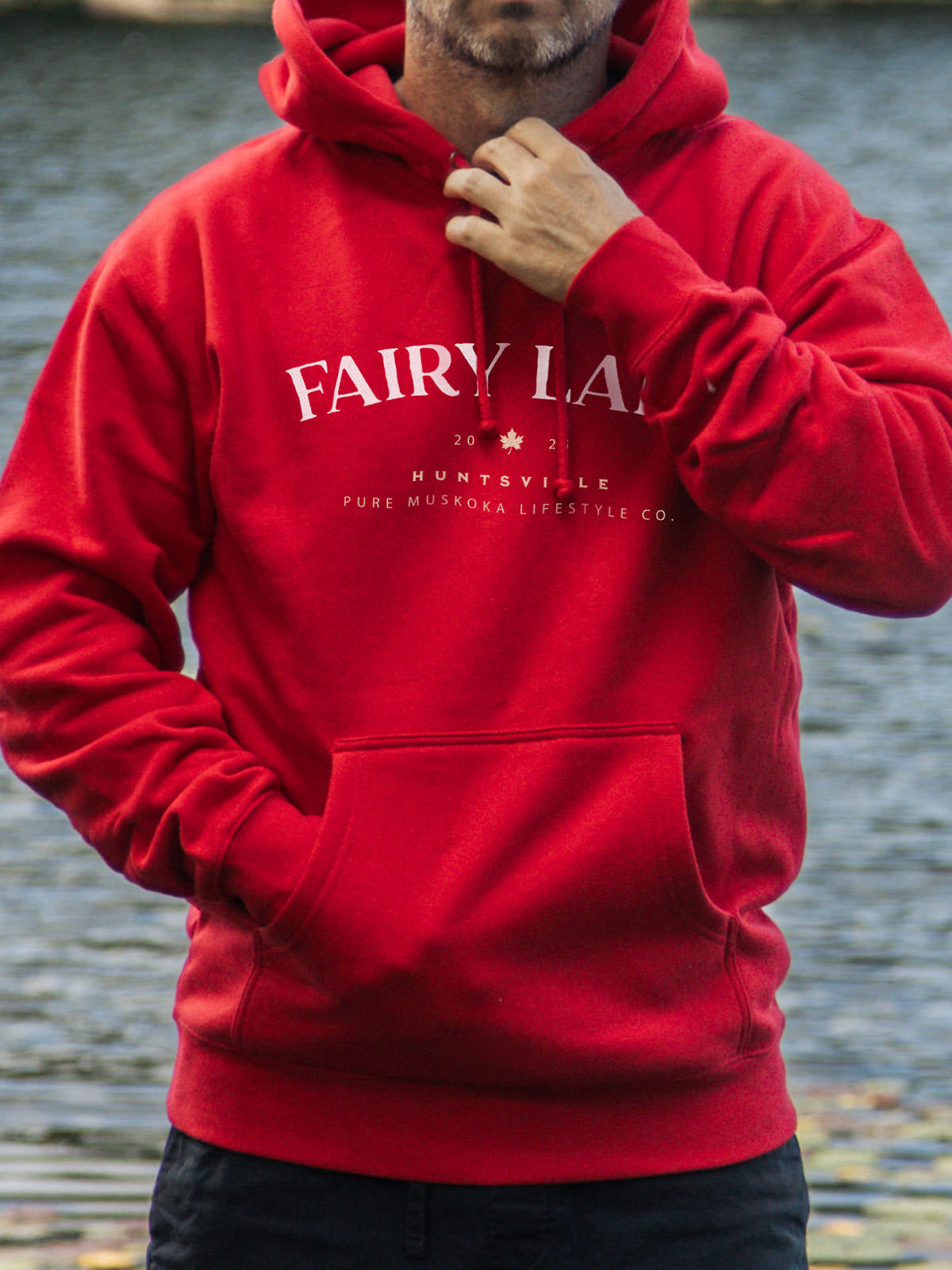 Fairy Lake Hoodie - Red  - Male Model
