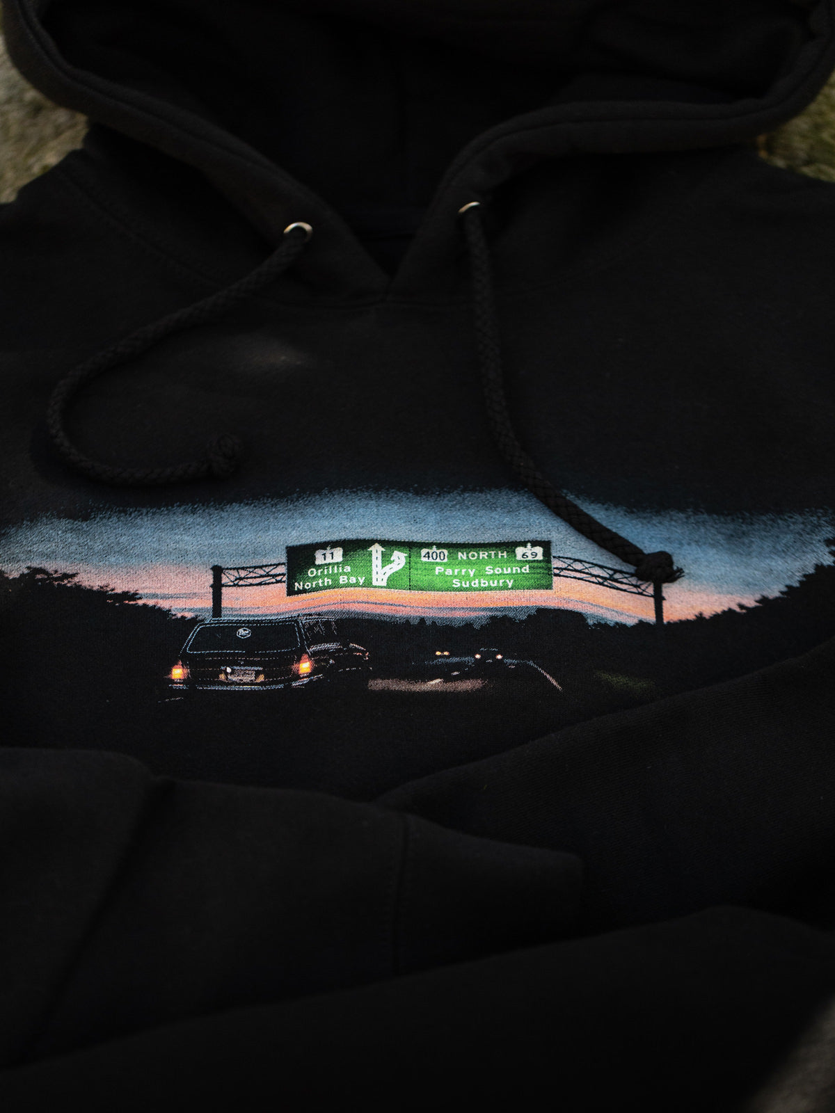 Friday Night Lights Hoodie - Flat Lay - Pure Muskoka