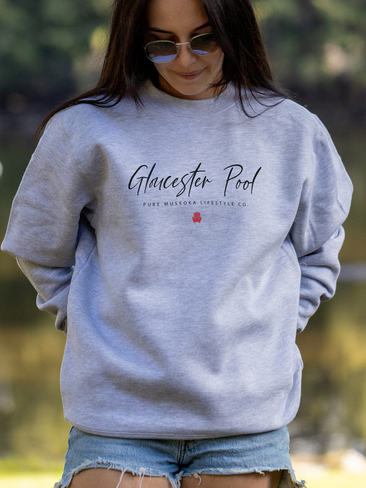 Gloucester Pool Crewneck - Heather Grey - Female Model