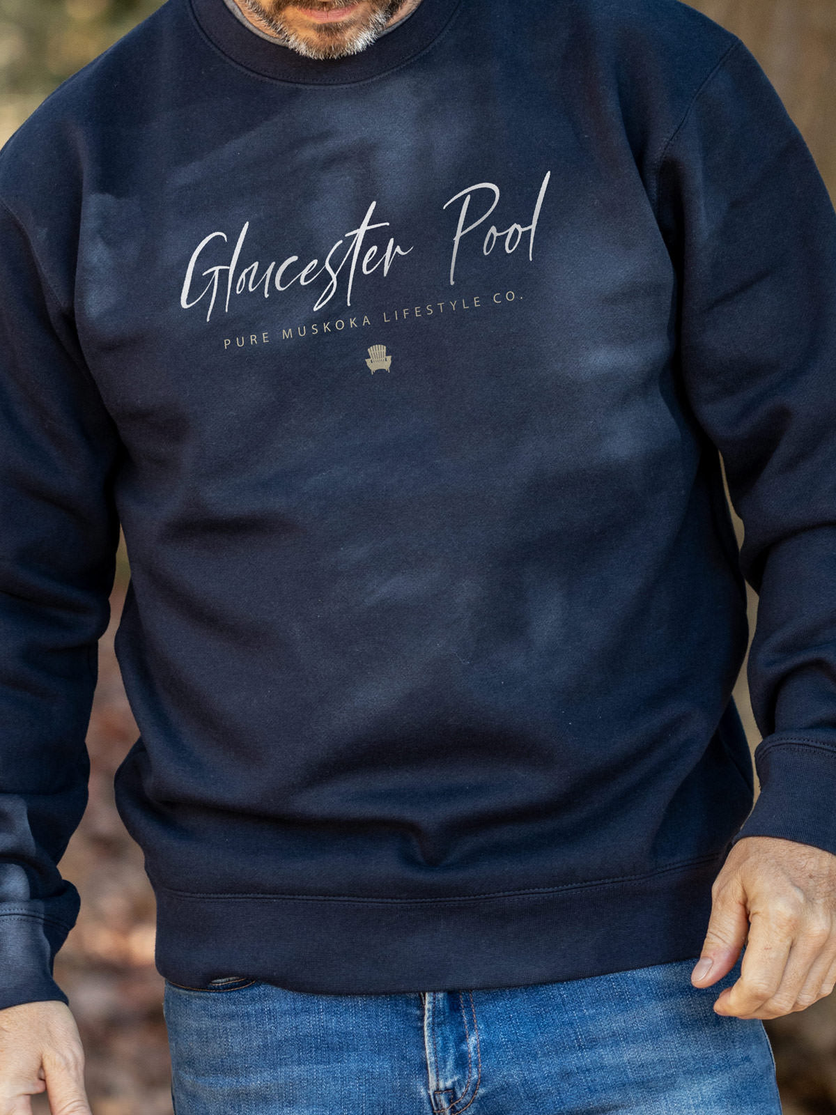 Gloucester Pool Crewneck - Navy - Male Model