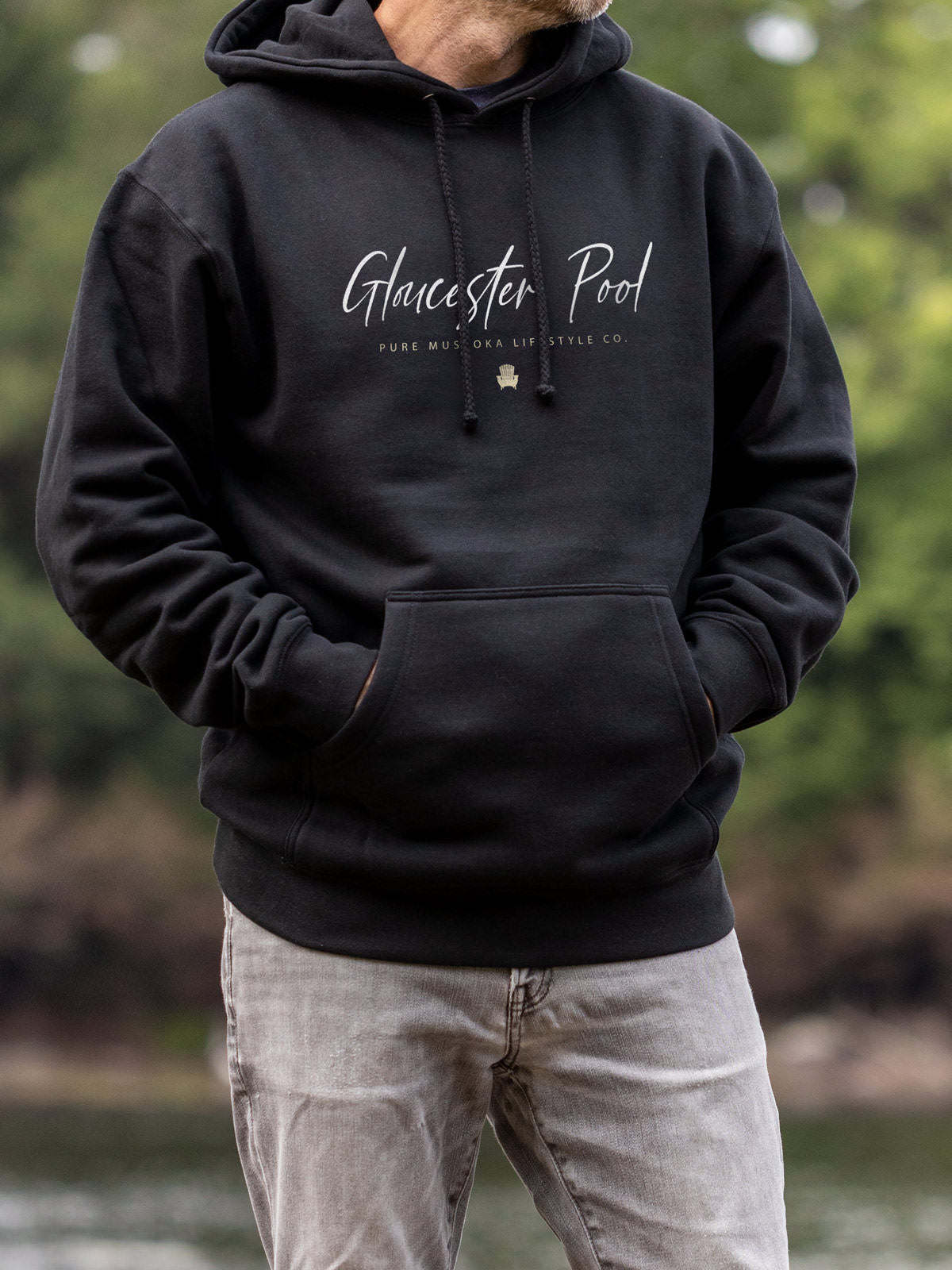 Gloucester Pool Hoodie - Black- Male Model