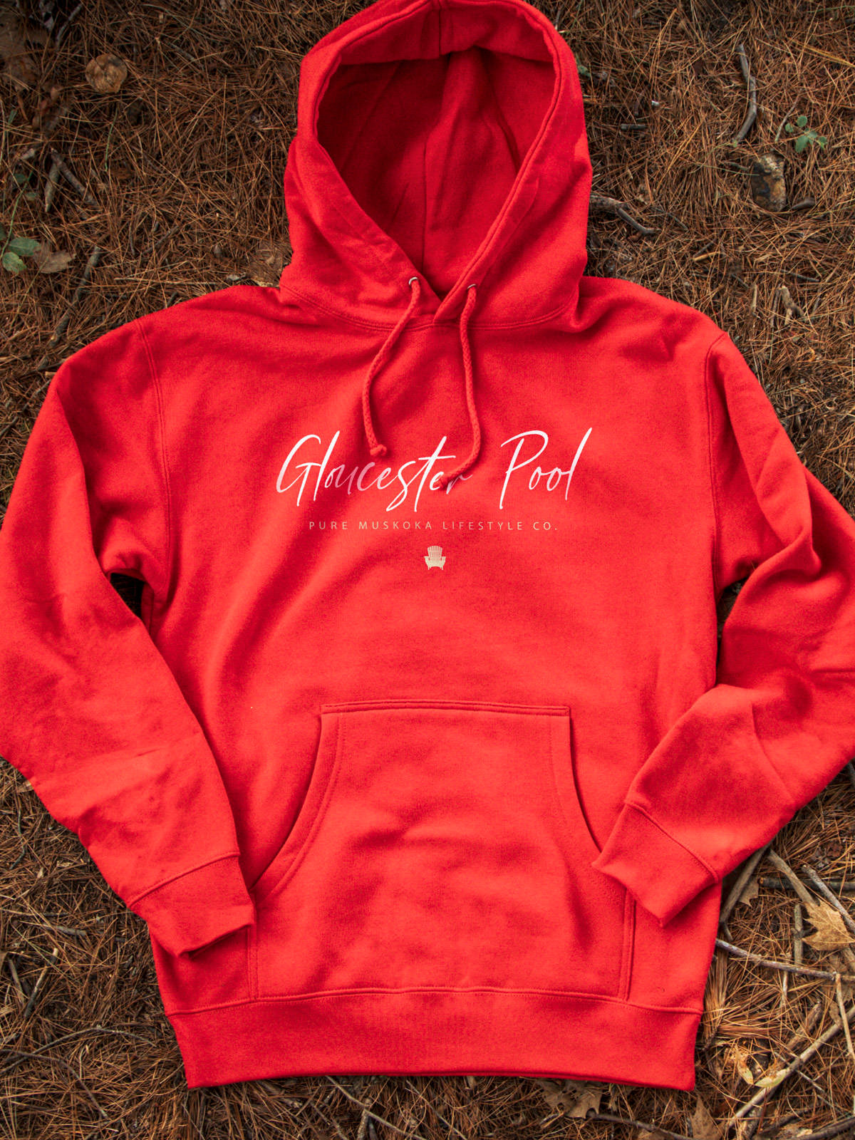 Gloucester Pool Hoodie - Red- Flat Lay