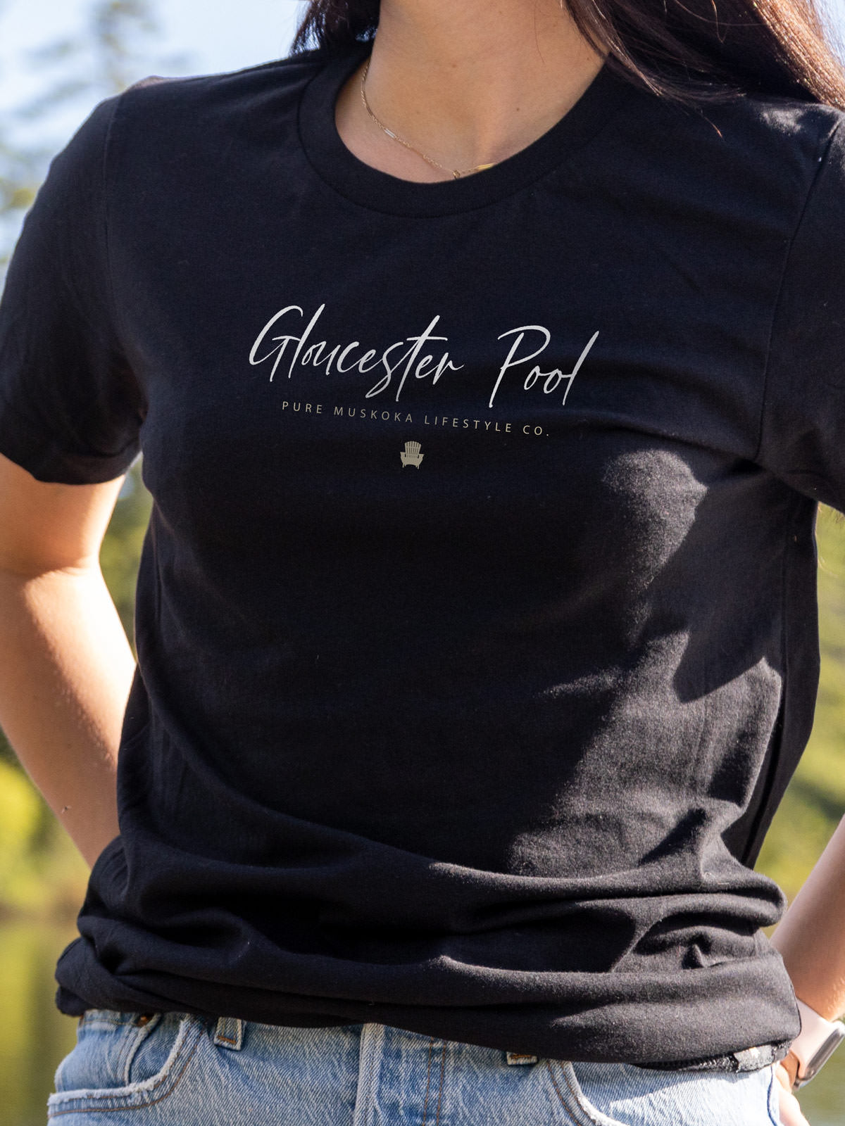 Gloucester Pool T-Shirt - Black - Female Model