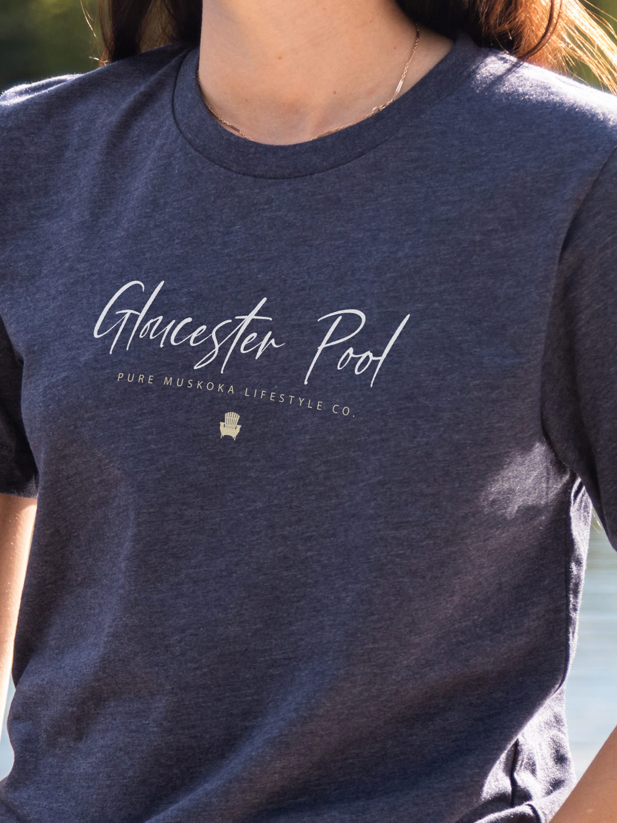 Gloucester Pool T-Shirt - Navy- Female Model