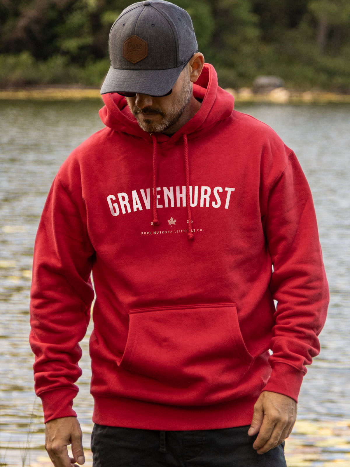 Gravenhurst Hoodie - Red  - Male Model