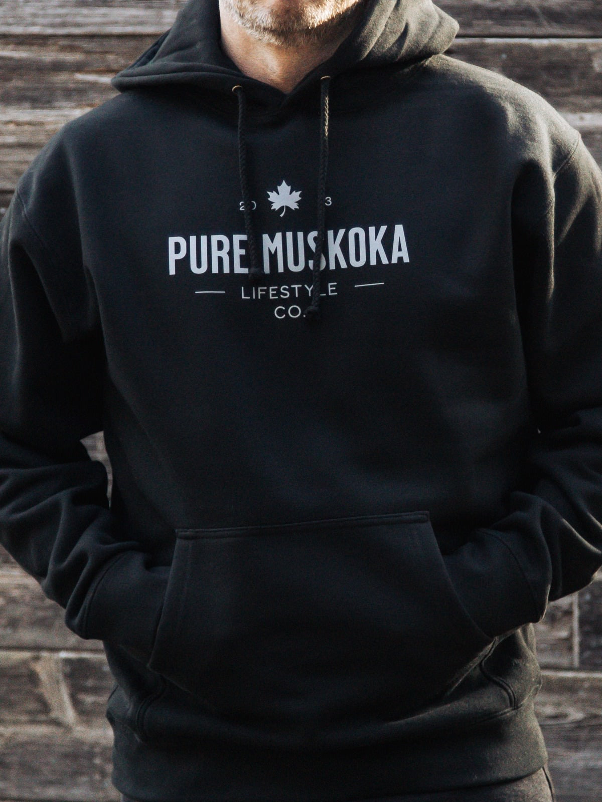 Heritage Hoodie - Black - Male model