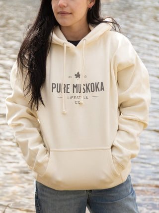 Heritage Hoodie - Bone - Female model