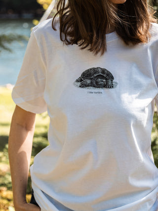 I Like Turtles Tee - Female Model