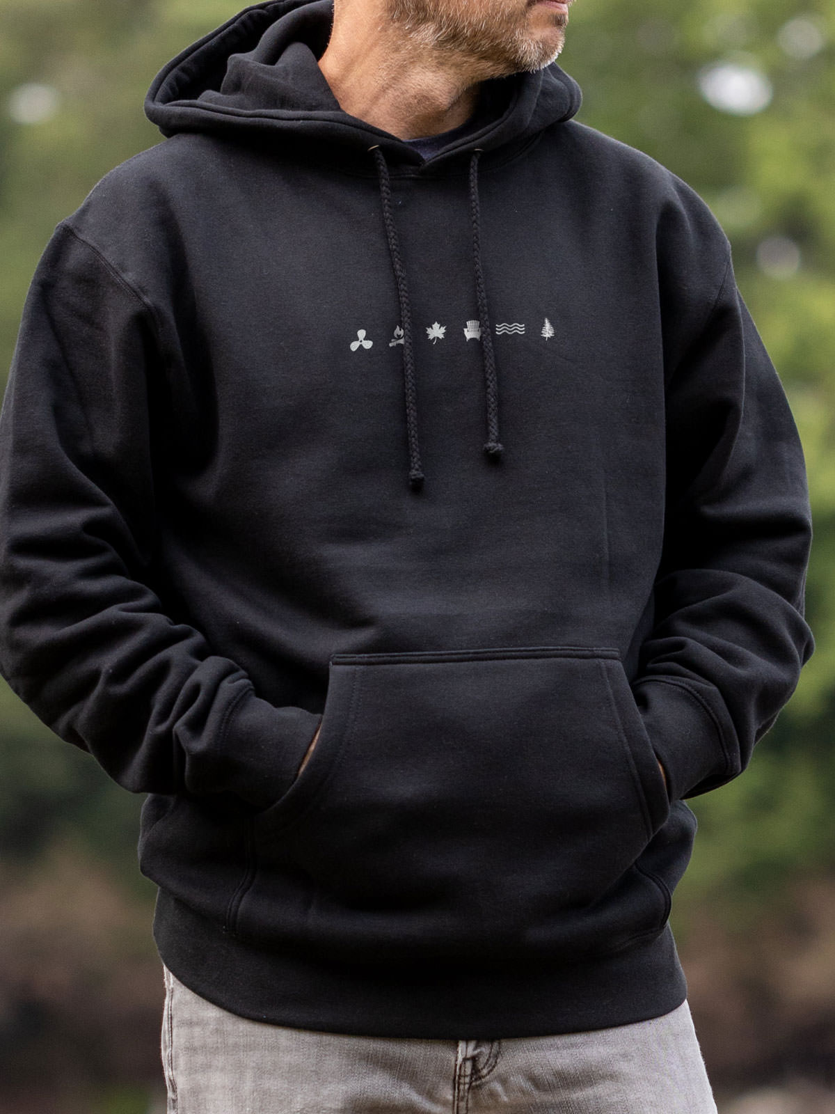 Iconic Hoodie - Black - Male Model