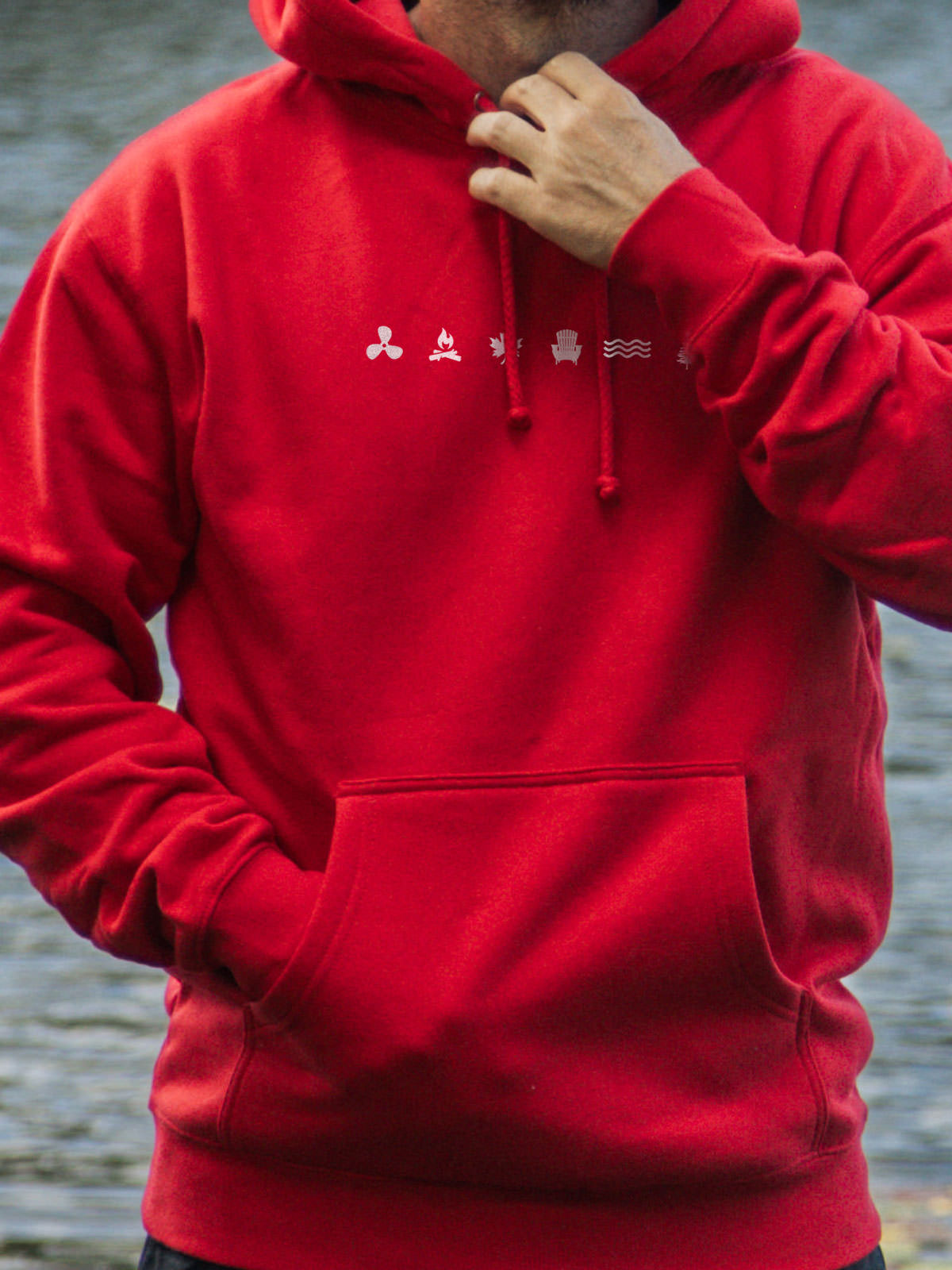 Iconic Hoodie - Red - Male Model