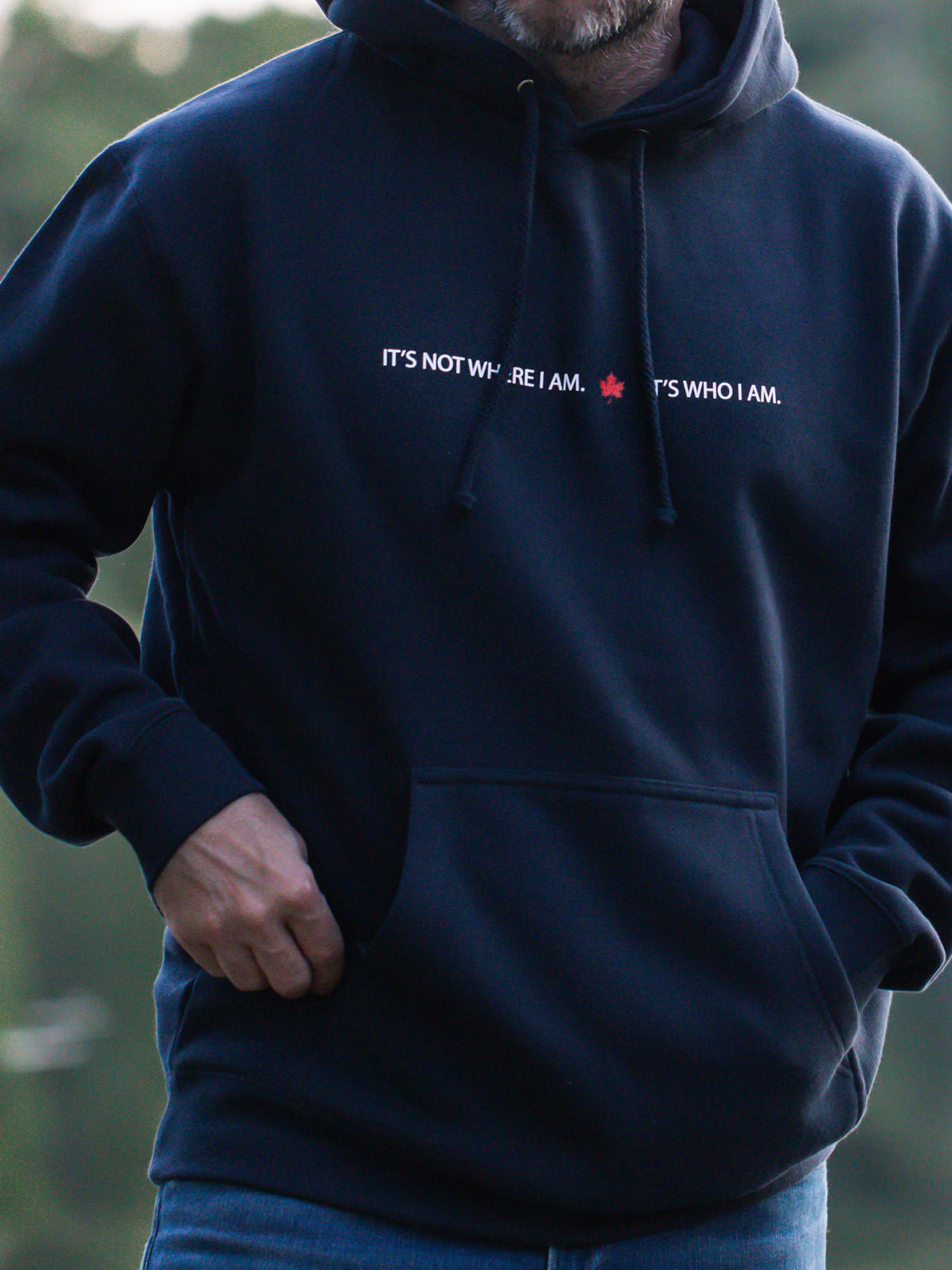 IWIA Hoodie - Navy  - Male Model