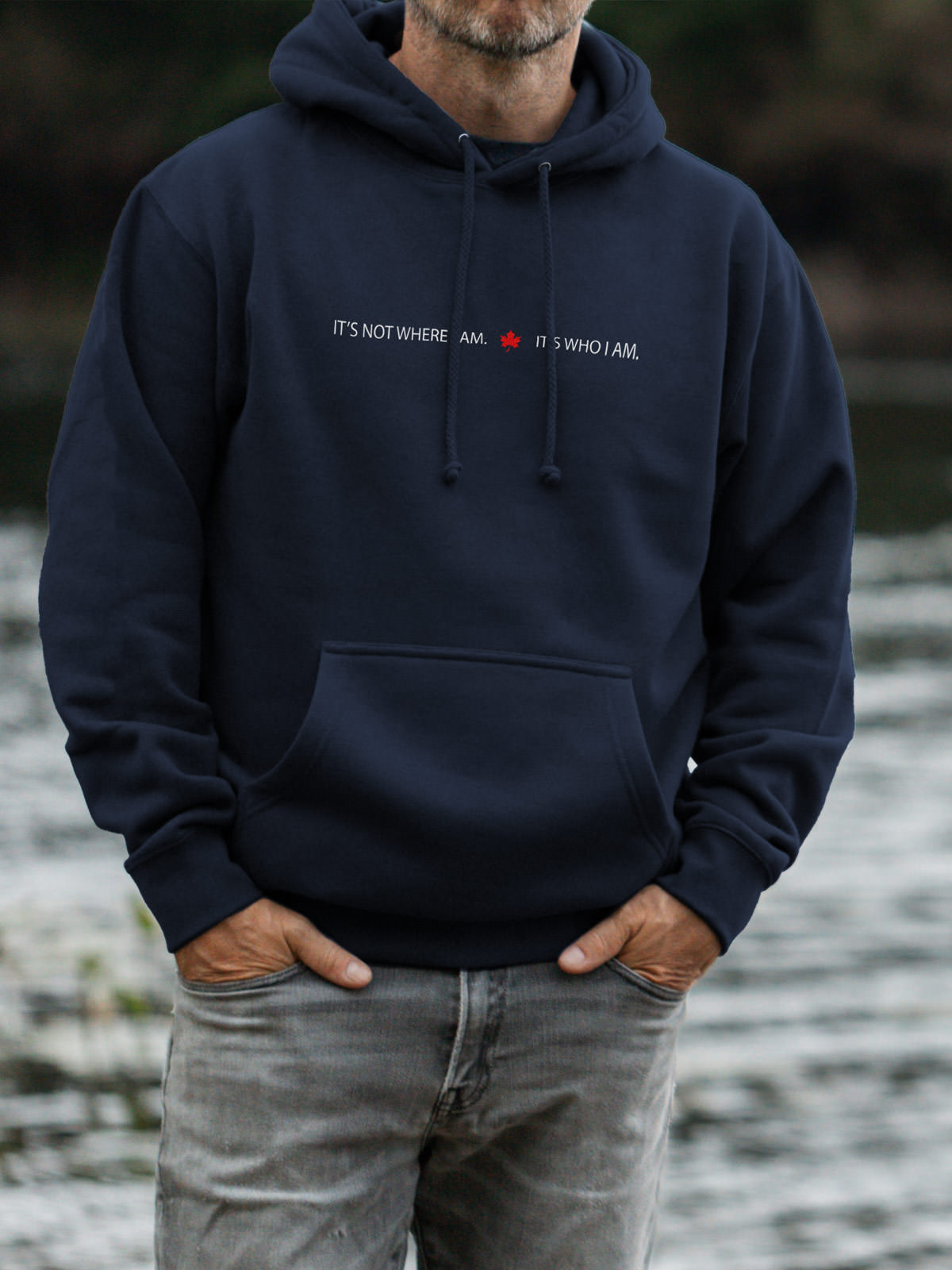 IWIA Hoodie - Navy  - Male Model