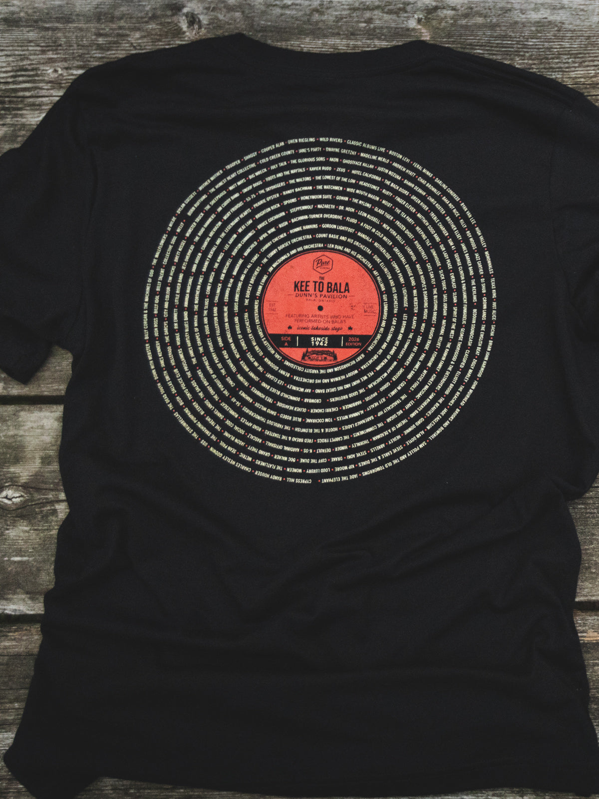 The Kee To Bala Tee - Black - Flat Lay - Pure Muskoka