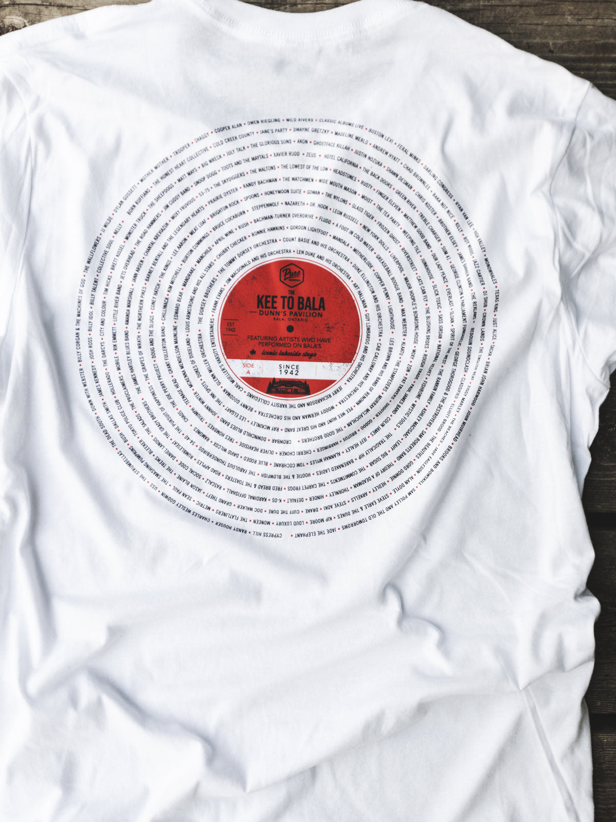 The Kee To Bala Tee - White - Flat Lay - Pure Muskoka