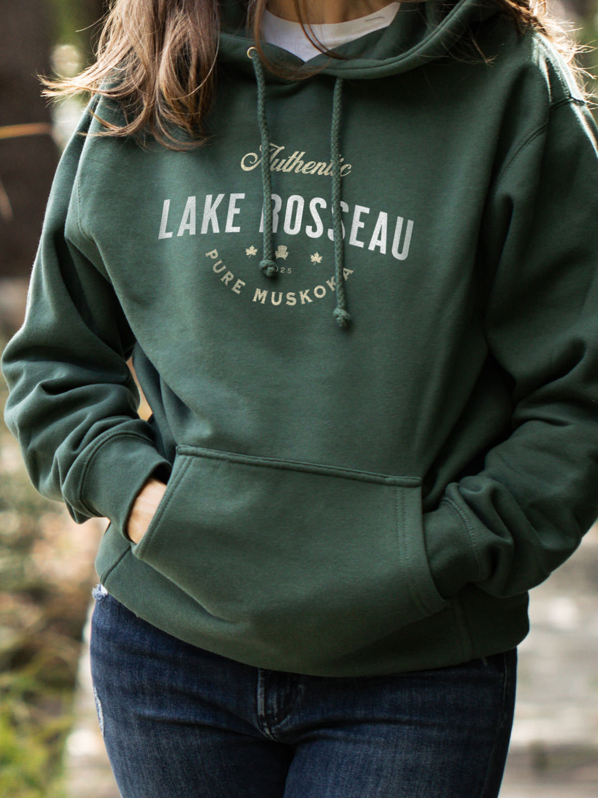 Lake Rosseau Hoodie - Alpine Green  - Female Model
